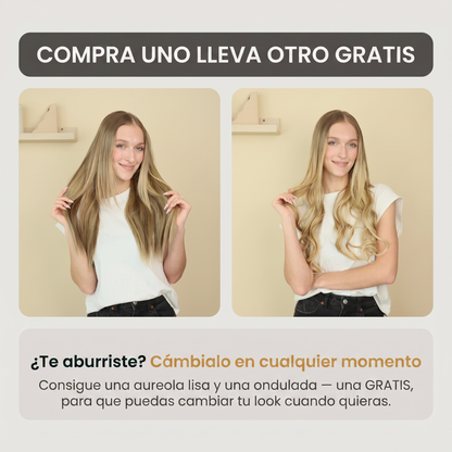 EXTENSIONES DE CABELLO MAYSON SEMI NATURAL | 1 EXTENSIÓN ONDULADA + 1 EXTENSIÓN LISA DE REGALO